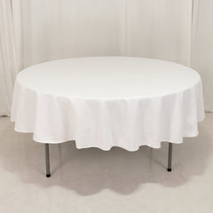 Cotton Blend 90" Round Tablecloth White - Wrinkle-Resistant Design for Versatile Settings