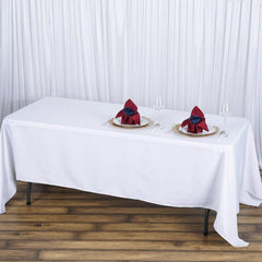 Premium Polyester 72"x120" Rectangle Tablecloth White - 220GSM Stain-Resistant Table Cover for Weddings & Event Decor