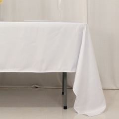 Lamour Satin 60"x126" Rectangle Tablecloth White - Soft & Silk-Like Table Cover for Upscale Dining
