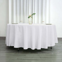 Polyester 108" Round Tablecloth White - Wrinkle-Resistant and Stylish Table Cover