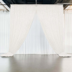 5ftx12ft White Premium Smooth Velvet Event Curtain Drapes, Privacy Backdrop Event Panel with Rod Pocket