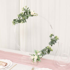 Table Wedding Arch Hoop Stand Acrylic Round Clear - Wreath Tabletop Centerpiece for Weddings 26"
