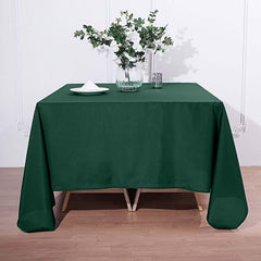 Polyester Square 90"x90" Tablecloth Hunter Emerald Green - Wrinkle-Resistant & Durable Table Cover