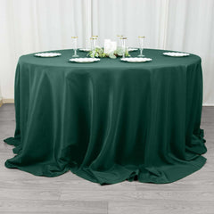 Polyester 108" Round Tablecloth Hunter Emerald Green - Wrinkle-Resistant Table Cover