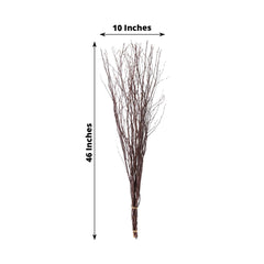 6-Pack Natural Birch Tree Branches 46" Natural - Versatile Extra Long Decorative Dried Willow Twigs Sticks for Vase Centerpiece Wedding Decor