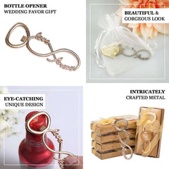 4" Gold Metal Infinity Sign "Love Forever" Bottle Opener Party Favors, Pre-Packed Wedding Souvenir Gift