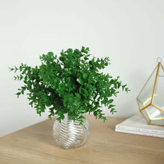3 Stems 13" Artificial Eucalyptus Bush, Faux Greenery Bouquet Plants