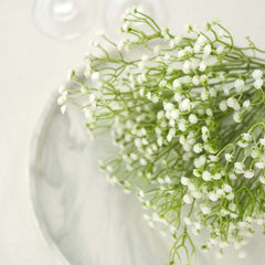 3 Bushes White 14" Artificial Baby's Breath Gypsophila Flower Arrangements, Real Touch Indoor Faux Floral Bouquets