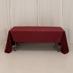 Lamour Satin 60"x126" Rectangle Tablecloth Burgundy - Soft & Silk-Like Table Cover