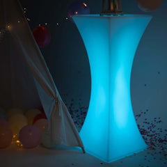 18"x43" Color Changing Cordless LED Light Up Cocktail Table, Rechargeable Waterproof Illuminated Furniture