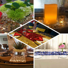 Big Payette Sequin 13"x108" Table Runner Turquoise - Dazzling Design