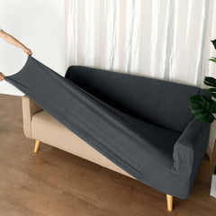 Spandex Slipcover with Jacquard Style for Loveseat Sofa Charcoal Gray - 1-Piece Easy Fit Fitted Design