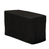 Fitted Polyester 48"x24"x42" Rectangle Tablecloth Black - Snug Fit for Elevated Tables
