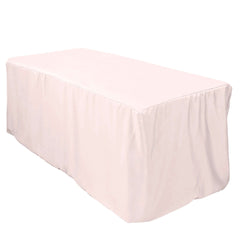 Fitted Polyester 72"x30" Rectangle Tablecloth Blush - Durable Table Cover