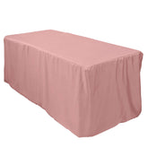 Fitted Polyester 72"x30" Rectangle Tablecloth Dusty Rose - Durable Table Cover