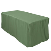 Fitted Polyester 72"x30" Rectangle Tablecloth Olive Green - Durable and Easy to Maintain Table Cover