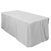 Fitted Polyester 72"x30" Rectangle Tablecloth Silver - Durable and Easy to Maintain Table Cover