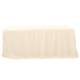 Fitted Polyester 96"x30" Rectangle Tablecloth Beige - Durable and Easy to Maintain Table Cover