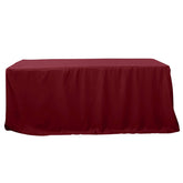 Fitted Polyester 96"x30" Rectangle Tablecloth Burgundy - Durable and Easy to Maintain Table Cover