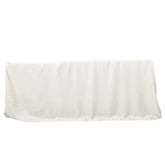 Fitted Polyester 96"x30" Rectangle Tablecloth Ivory - Durable and Easy to Maintain Table Cover