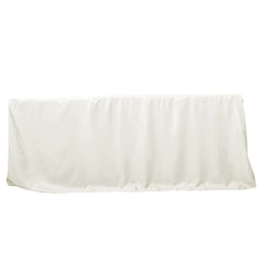 Fitted Polyester 96"x30" Rectangle Tablecloth Ivory - Durable and Easy to Maintain Table Cover