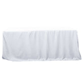 Fitted Polyester 96"x30" Rectangle Tablecloth White - Durable and Easy to Maintain Table Cover for Trade Shows, Catering & Events