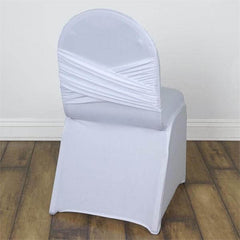 Spandex Chair Cover Madrid Style for Banquet Chairs White - Stylish Stretch 180GSM Fitted Slipcover for Weddings