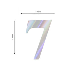 4-Pack Stickers Banner Custom 0-9 Number "7" Design Iridescent - Milestone Age and Date Stick-On Numbers 5"
