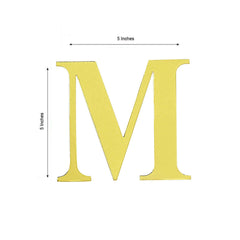 4 Pack 5" Metallic Gold Alphabet Stickers Banner, Customizable Stick on Gold Letters - M