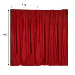 2 Pack Red Scuba Polyester Event Curtain Drapes, Durable Flame Resistant Backdrop Event Panels Wrinkle Free with Rod Pockets - 10ftx10ft