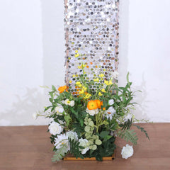 8ft Silver Double Sided Big Payette Sequin Open Arch Wedding Arch Cover, U-Shaped Fitted Wedding Backdrop Slipcover