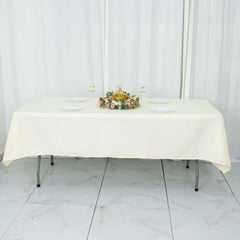Premium Polyester 54"x96" Rectangle Tablecloth Ivory - Durable 220GSM Stain-Resistant Fabric Table Cover