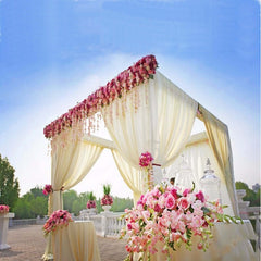 10ft 4-Post DIY Photography Backdrop Stand, Wedding Arch Canopy Tent