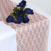 Floral Lace 12"x108" Table Runner Dusty Rose - Stylish Vintage Table Decor
