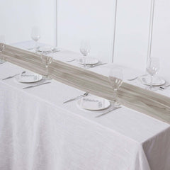 Premium Chiffon 6ft Table Runner Natural - Flowy & Lightweight Table Decor