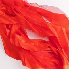 5 Pack Chiffon Satin Chair Sashes Red - Easy to Install Ruffled Curly Willow