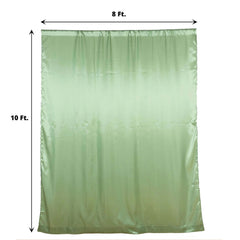 8ftx10ft Sage Green Satin Event Curtain Drapes, Backdrop Event Panel