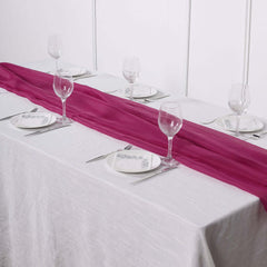 Premium Chiffon 6ft Table Runner Fuchsia - Flowy & Lightweight Table Decor