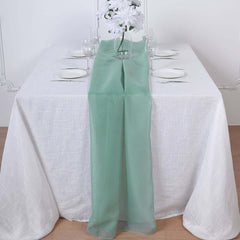 Premium Chiffon 6ft Table Runner Eucalyptus Sage - Flowy & Lightweight Table Decor