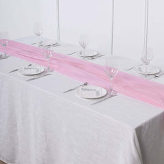 Premium Chiffon 6ft Table Runner Pink - Flowy & Lightweight Table Decor