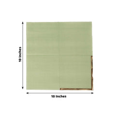 50-Pack Paper Beverage Napkins Sage Green with Gold Foil Edge - 2 Ply Disposable Soft 18GSM Cocktail Napkins 5"x5"