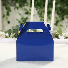 25 Pack Candy Gift Tote Gable Boxes, Royal Blue Party Favor Treat Boxes - 6"x3.5"x7"