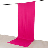 Fuchsia 4-Way Stretch Spandex Event Curtain Drapes, Wrinkle Free Backdrop Event Panel with Rod Pockets - 5ftx14ft