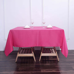 Polyester Square 70"x70" Tablecloth Fuchsia - Wrinkle-Resistant & Durable Table Cover