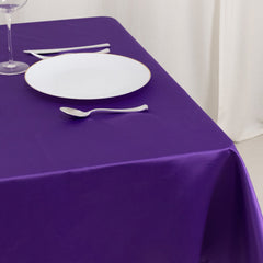 Lamour Satin 54"x54" Table Overlay Square Tablecloth Purple - Durable & Silk-Like Table Cover