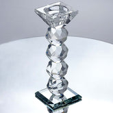 Gemcut Crystal Glass Votive Candle Holder Stand, Decorative Candle Display Piece 7" Tall