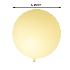 2 Pack 32" Large Balloons Helium or Air Latex Balloons Pastel Yellow