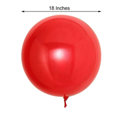 2 Pack 18" Shiny Red Reusable UV Protected Sphere Vinyl Balloons