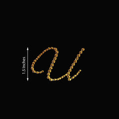 12 Pack 1.5" Gold Rhinestone Monogram Letter Jewel Sticker Self Adhesive DIY Diamond Decor - U