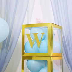 4-Pack Stickers Banner Custom Alphabet "W" Design Gold - Text Stick-On Decorative Letters 5"